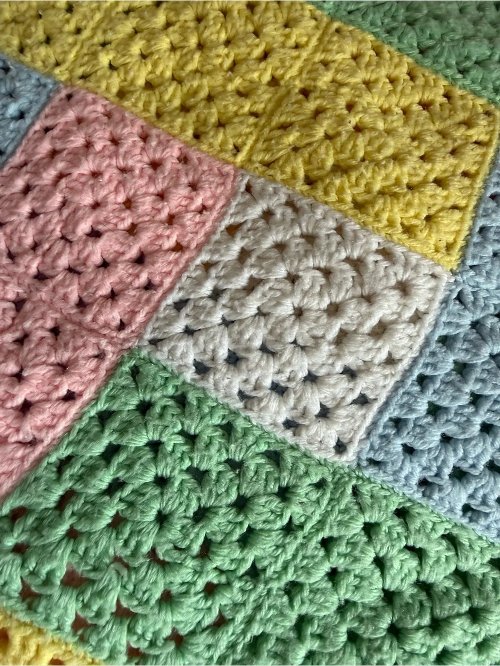 Pastel Crocheted Baby Throw Blanket – Multi Pastel Colors